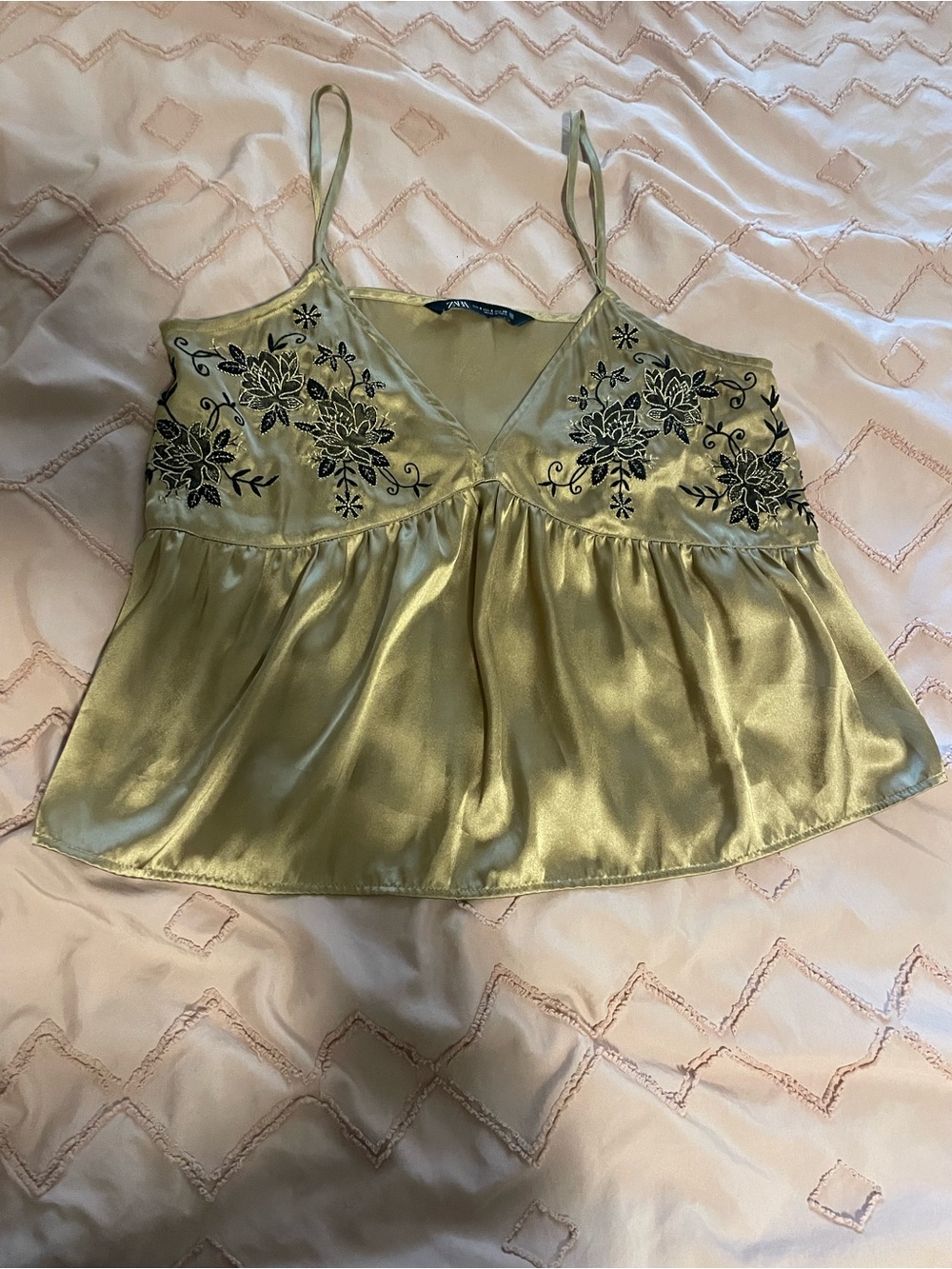 Zara Golden bronze embellished tank